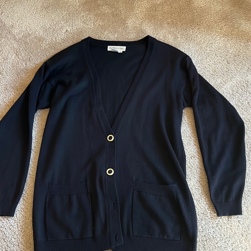 Women’s long black sweater